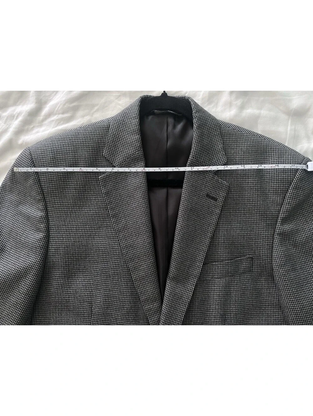 Pronto-Uomo Mens Black White Check Houndstooth Notch Lapels 2-Button Blazer 38 L